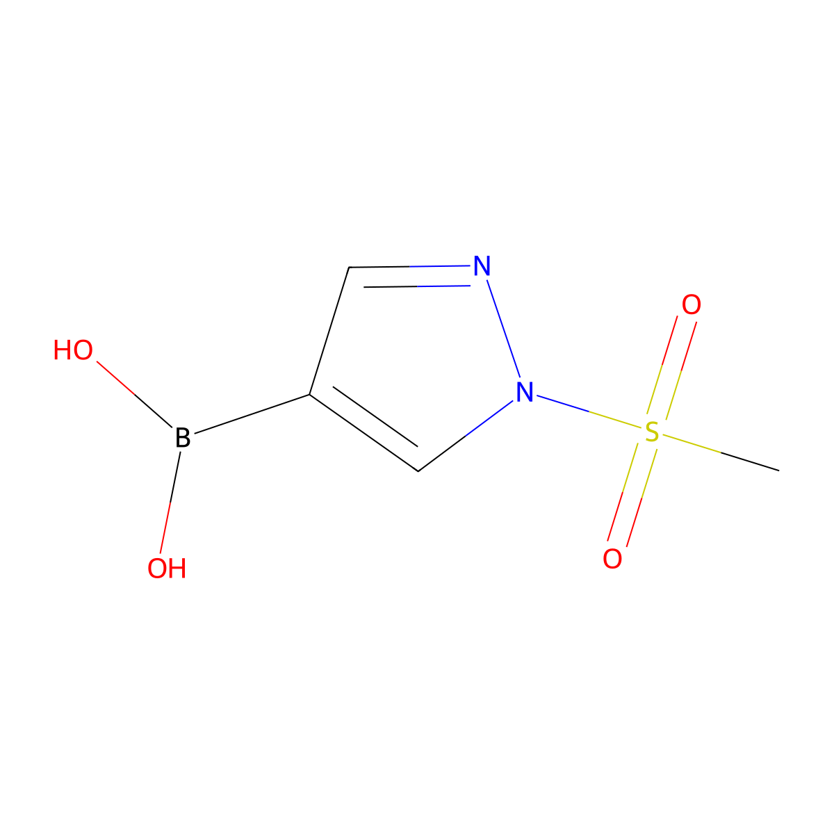 [1-(Methylsulfonyl)-4-pyrazolyl]boronic Acid molecular structure, CAS 1201643-87-9