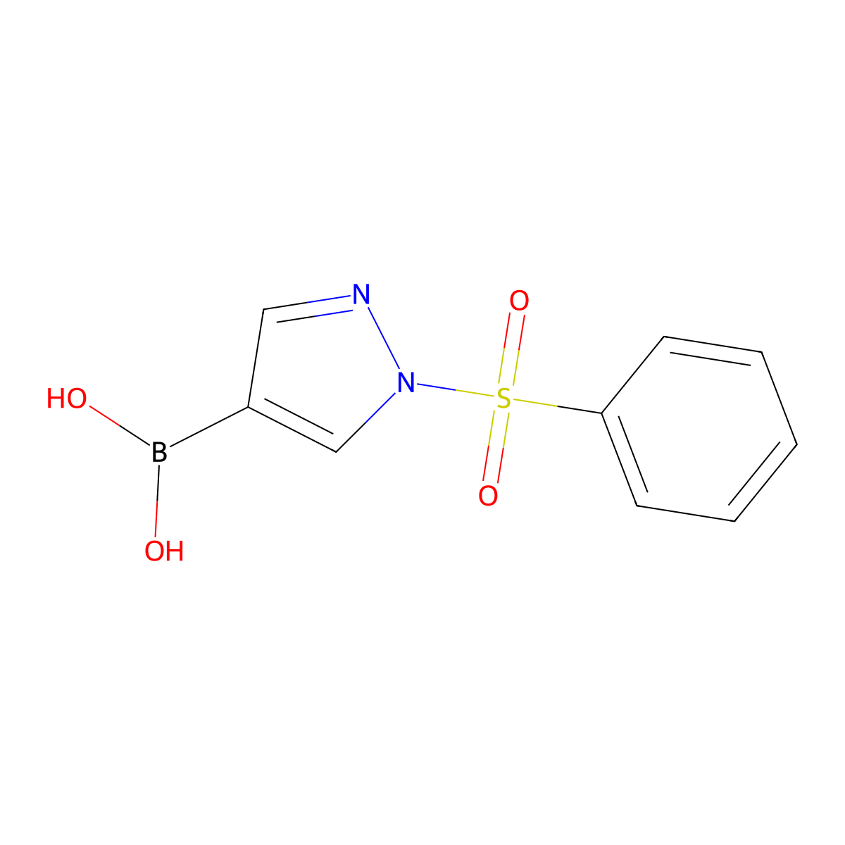 1-(Phenylsulfonyl)-1h-pyrazol-4-ylboronic acid molecular structure, CAS 1201643-89-1