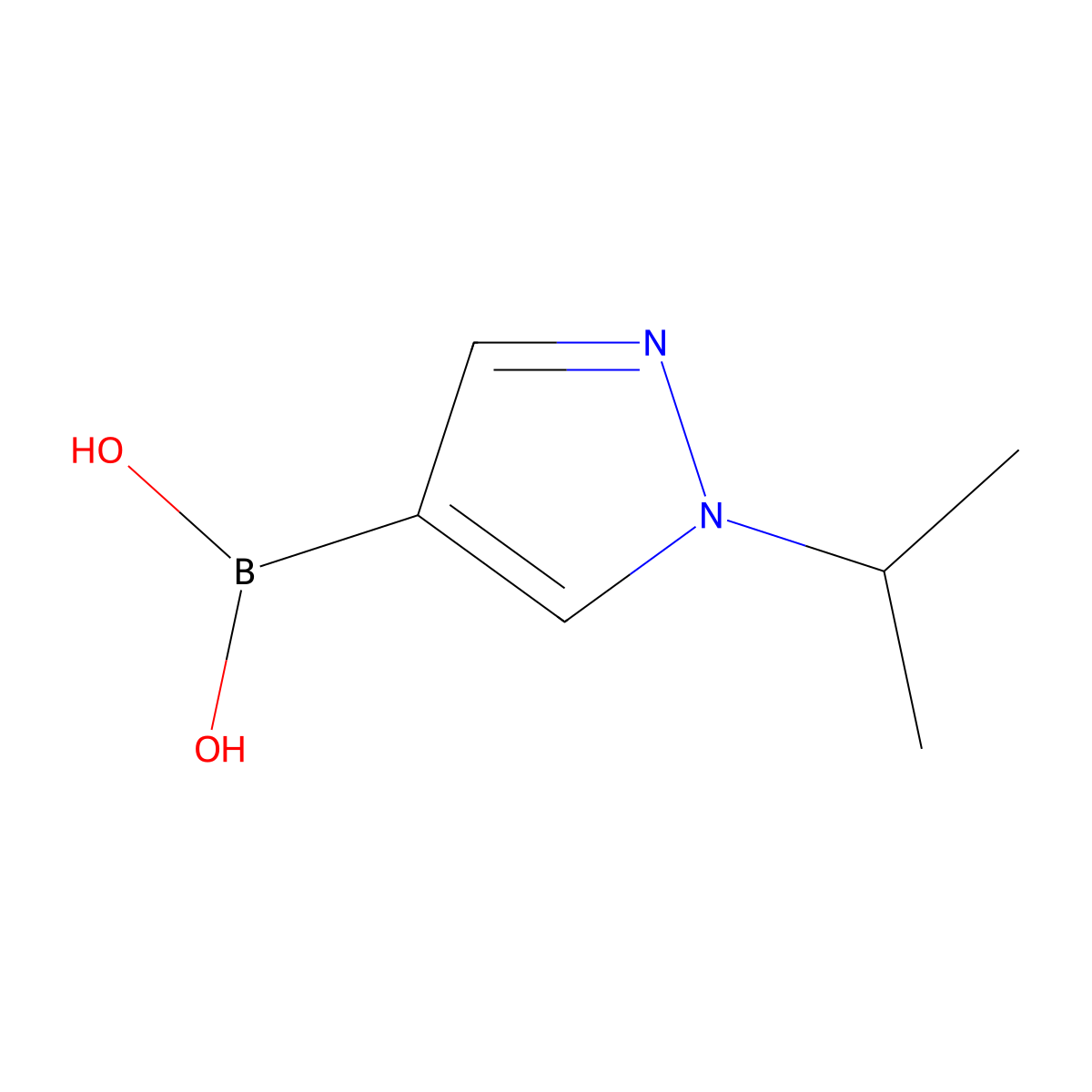 (1-Isopropyl-1H-pyrazol-4-yl)boronic acid molecular structure, CAS 1201643-90-4