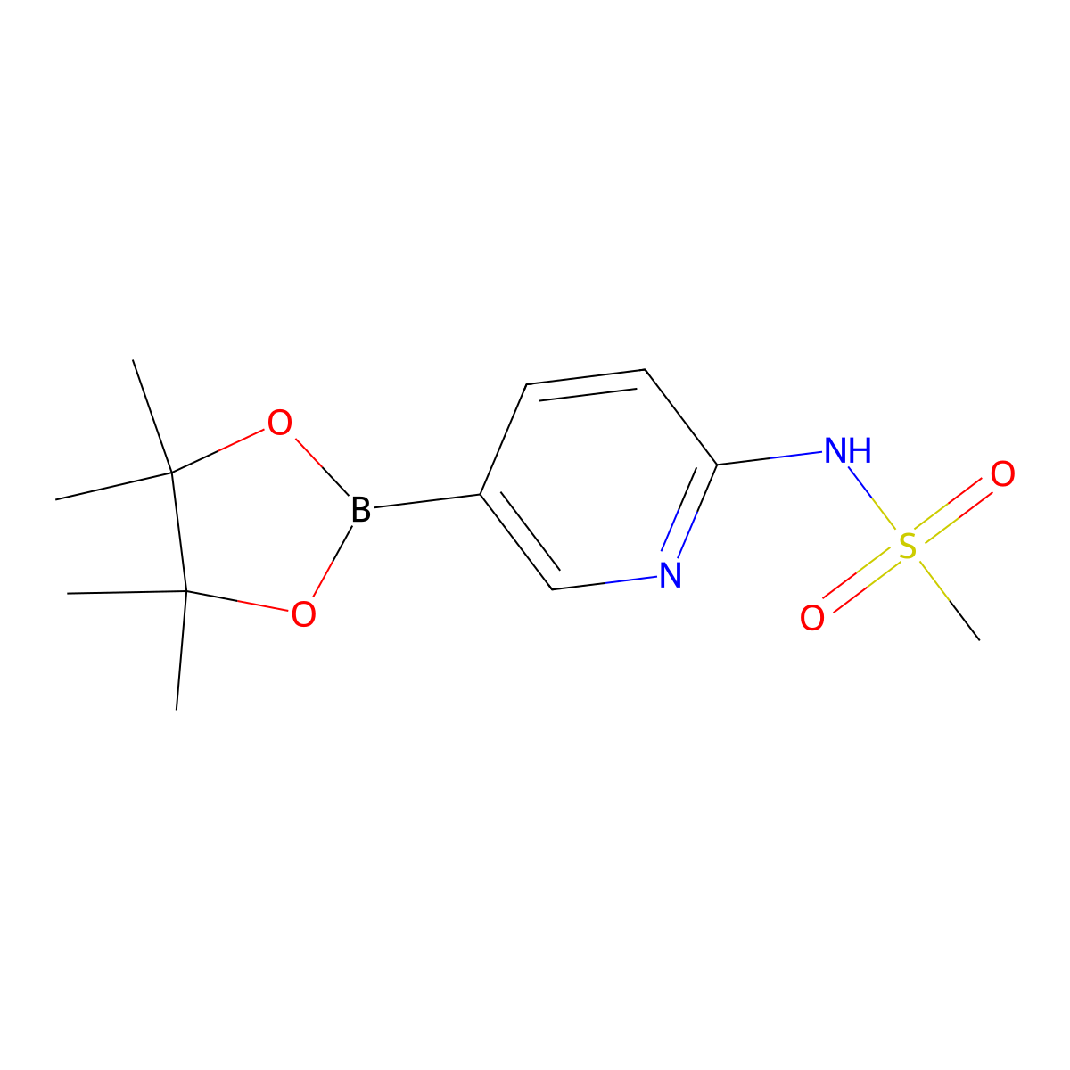 N-(5-(4,4,5,5-Tetramethyl-1,3,2-dioxaborolan-2-YL)pyridin-2-YL)methanesulfonamide molecular structure, CAS 1201644-40-7