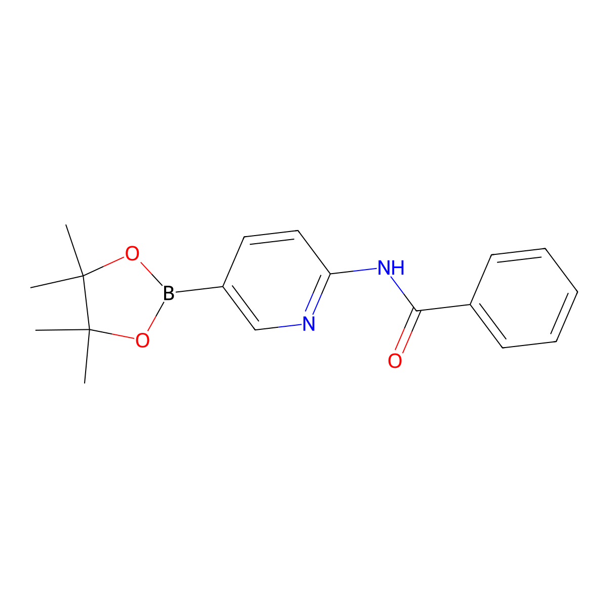 N-(5-(4,4,5,5-Tetramethyl-1,3,2-dioxaborolan-2-YL)pyridin-2-YL)benzamide molecular structure, CAS 1201644-44-1