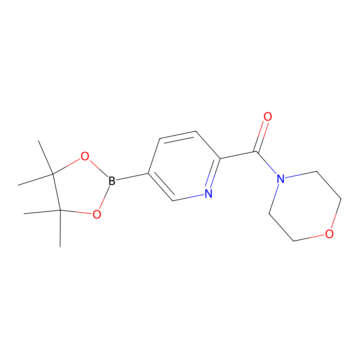 Morpholino(5-(4,4,5,5-tetramethyl-1,3,2-dioxaborolan-2-yl)pyridin-2-yl)methanone molecular structure, CAS 1201644-47-4