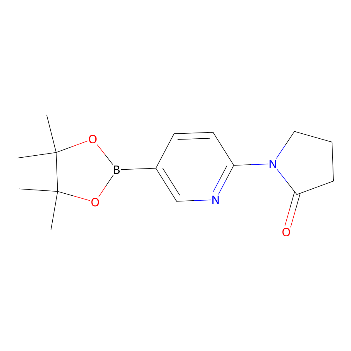 1-(5-(4,4,5,5-Tetramethyl-1,3,2-dioxaborolan-2-YL)pyridin-2-YL)pyrrolidin-2-one molecular structure, CAS 1201644-51-0