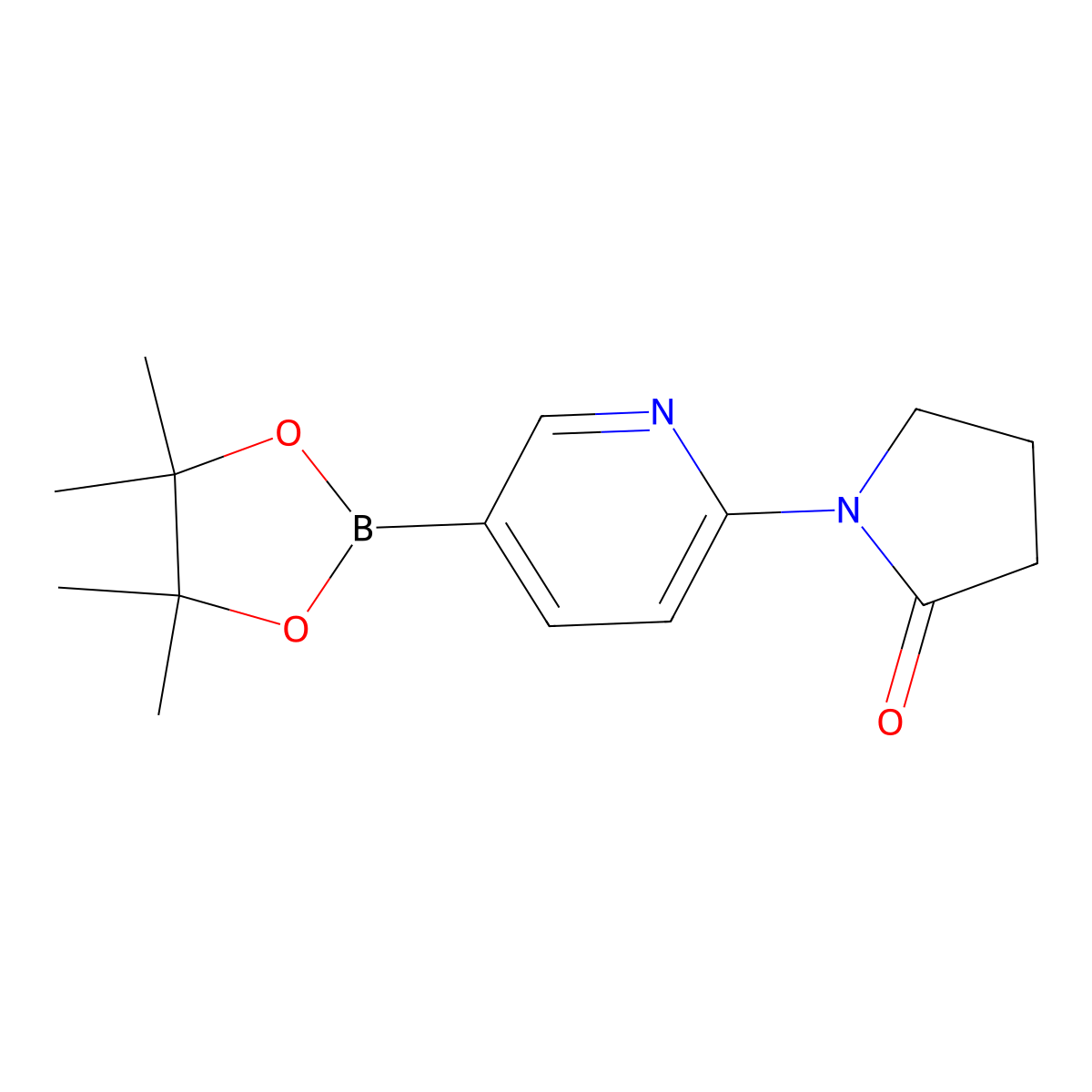 1-(5-(4,4,5,5-Tetramethyl-1,3,2-dioxaborolan-2-YL)pyridin-2-YL)pyrrolidin-2-one molecular structure, CAS 1201644-51-0