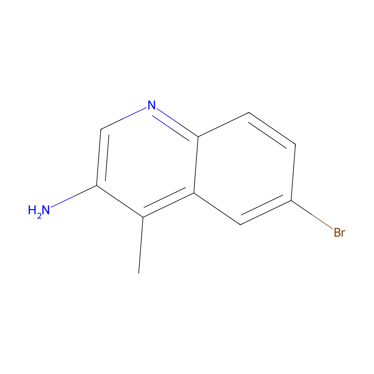 6-Bromo-4-methylquinolin-3-amine molecular structure, CAS 1201646-50-5
