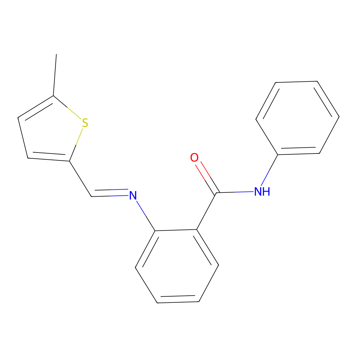 2-(((5-methyl-2-thienyl)methylene)amino)-N-phenylbenzamide molecular structure, CAS 1201652-50-7