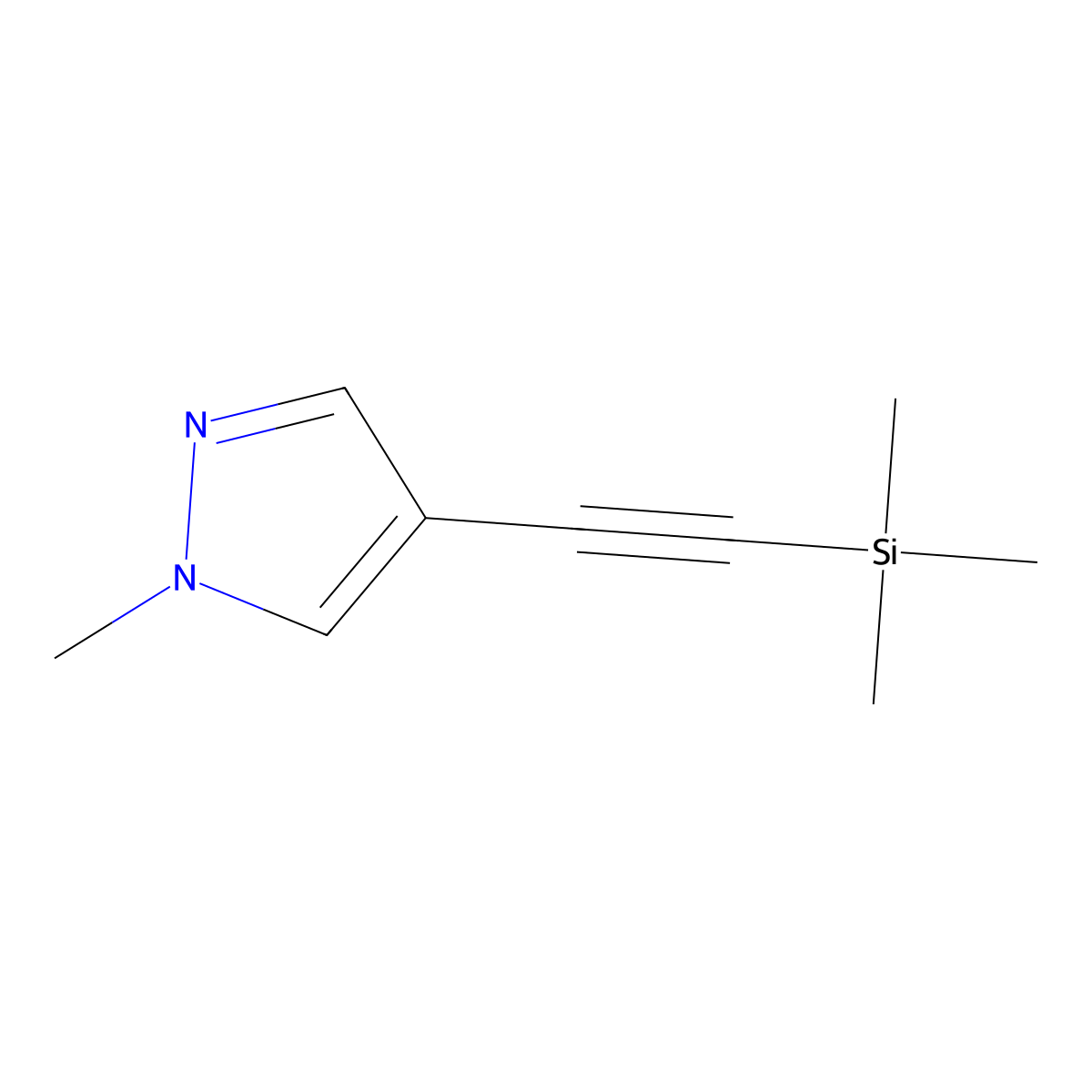 1-Methyl-4-((trimethylsilyl)ethynyl)-1H-pyrazole molecular structure, CAS 1201657-09-1