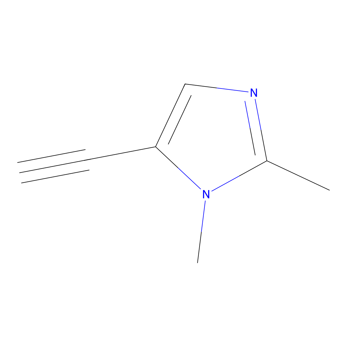 5-ethynyl-1,2-dimethyl-1H-imidazole molecular structure, CAS 1201657-10-4