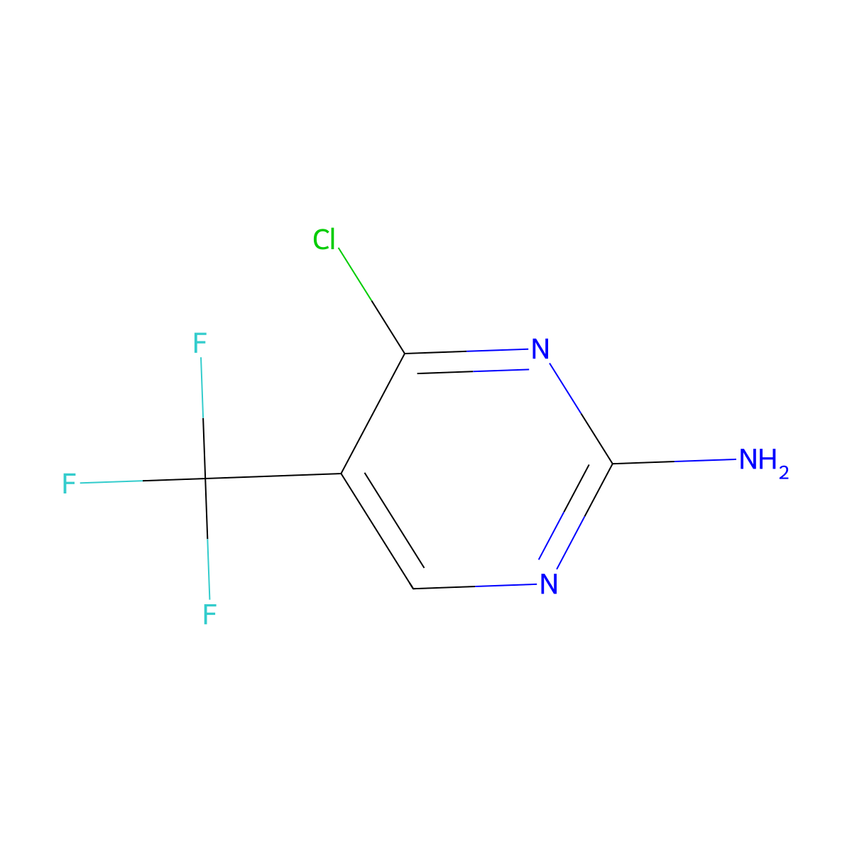 4-Chloro-5-(trifluoromethyl)pyrimidin-2-amine molecular structure, CAS 1201657-24-0