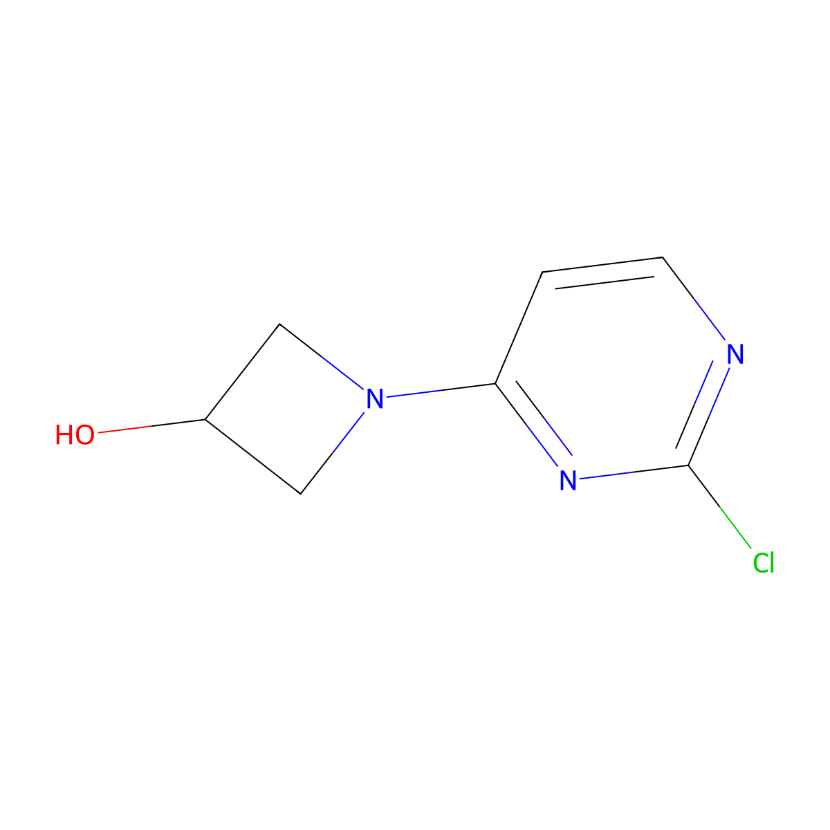 1-(2-Chloropyrimidin-4-yl)azetidin-3-ol molecular structure, CAS 1201657-26-2