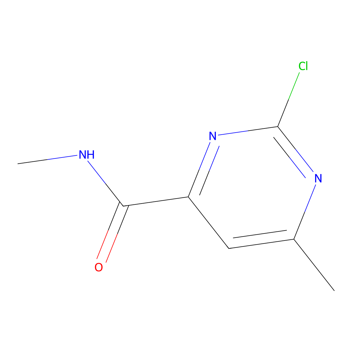 2-chloro-N,6-dimethylpyrimidine-4-carboxamide molecular structure, CAS 1201657-29-5