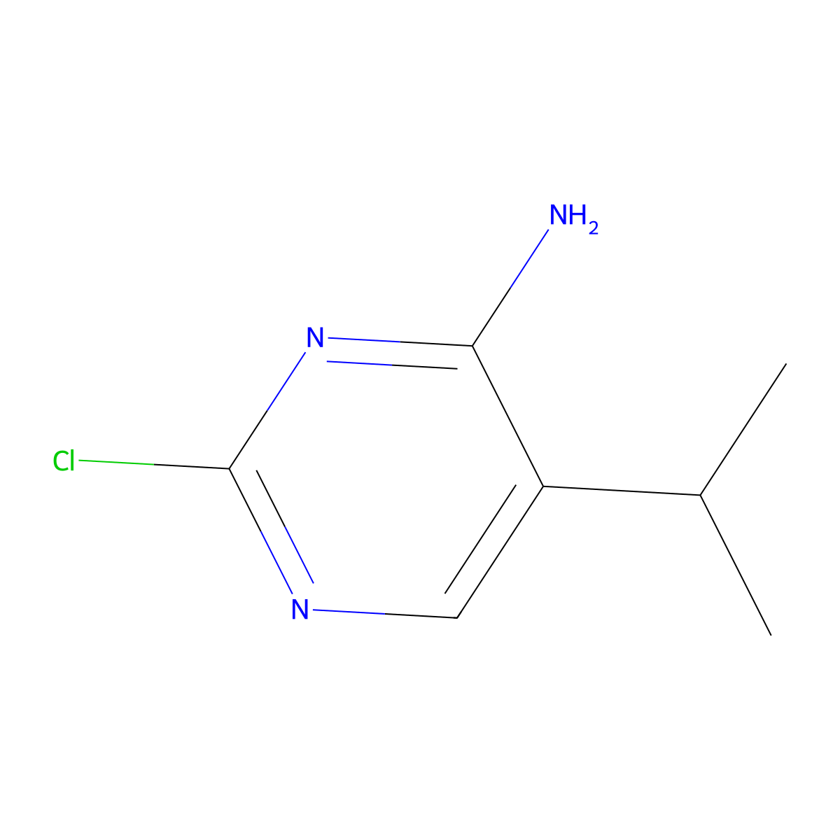 2-Chloro-5-isopropylpyrimidin-4-amine molecular structure, CAS 1201657-31-9