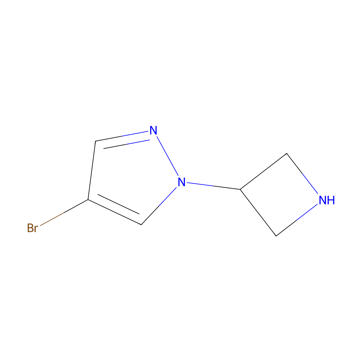 1-azetidin-3-yl-4-bromo-1H-pyrazole molecular structure, CAS 1201657-79-5