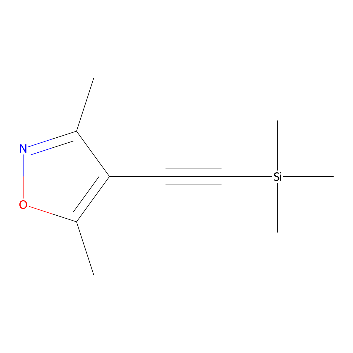 3,5-Dimethyl-4-((trimethylsilyl)ethynyl)isoxazole molecular structure, CAS 1201657-82-0