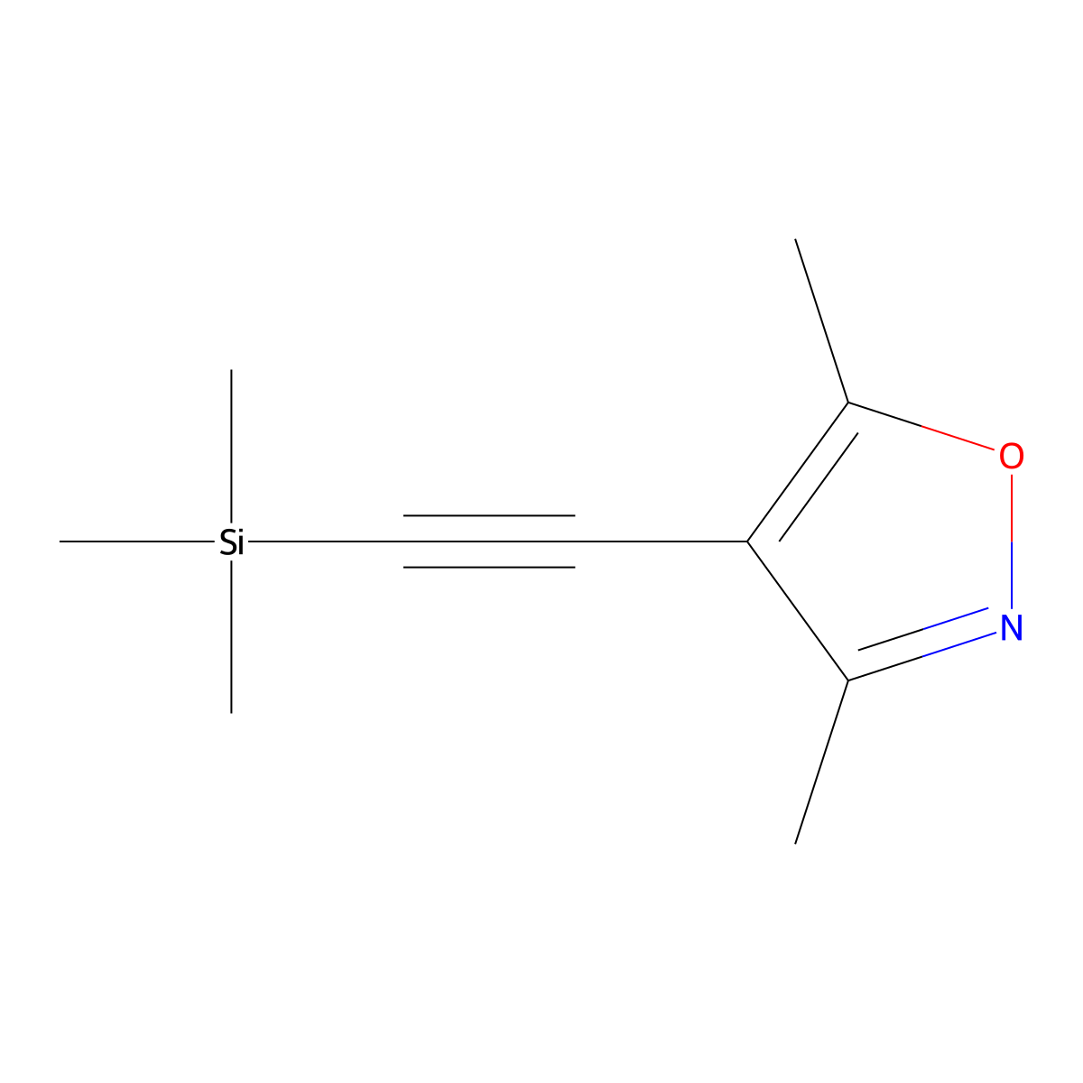 3,5-Dimethyl-4-((trimethylsilyl)ethynyl)isoxazole molecular structure, CAS 1201657-82-0