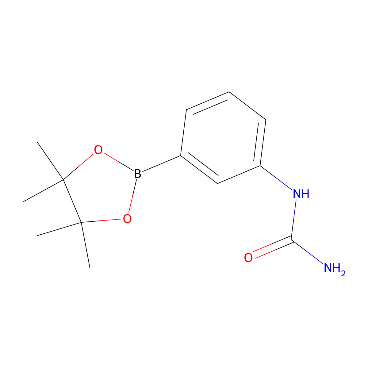 3-Ureidophenylboronic acid pincol ester molecular structure, CAS 1201657-84-2