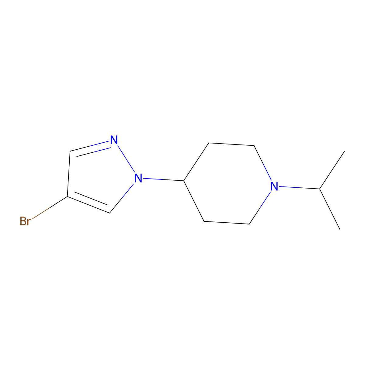 4-(4-Bromo-1H-pyrazol-1-yl)-1-isopropylpiperidine molecular structure, CAS 1201657-90-0