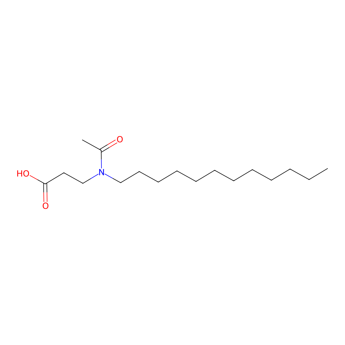 3-[Acetyl(dodecyl)amino]propanoic acid molecular structure, CAS 120167-80-8