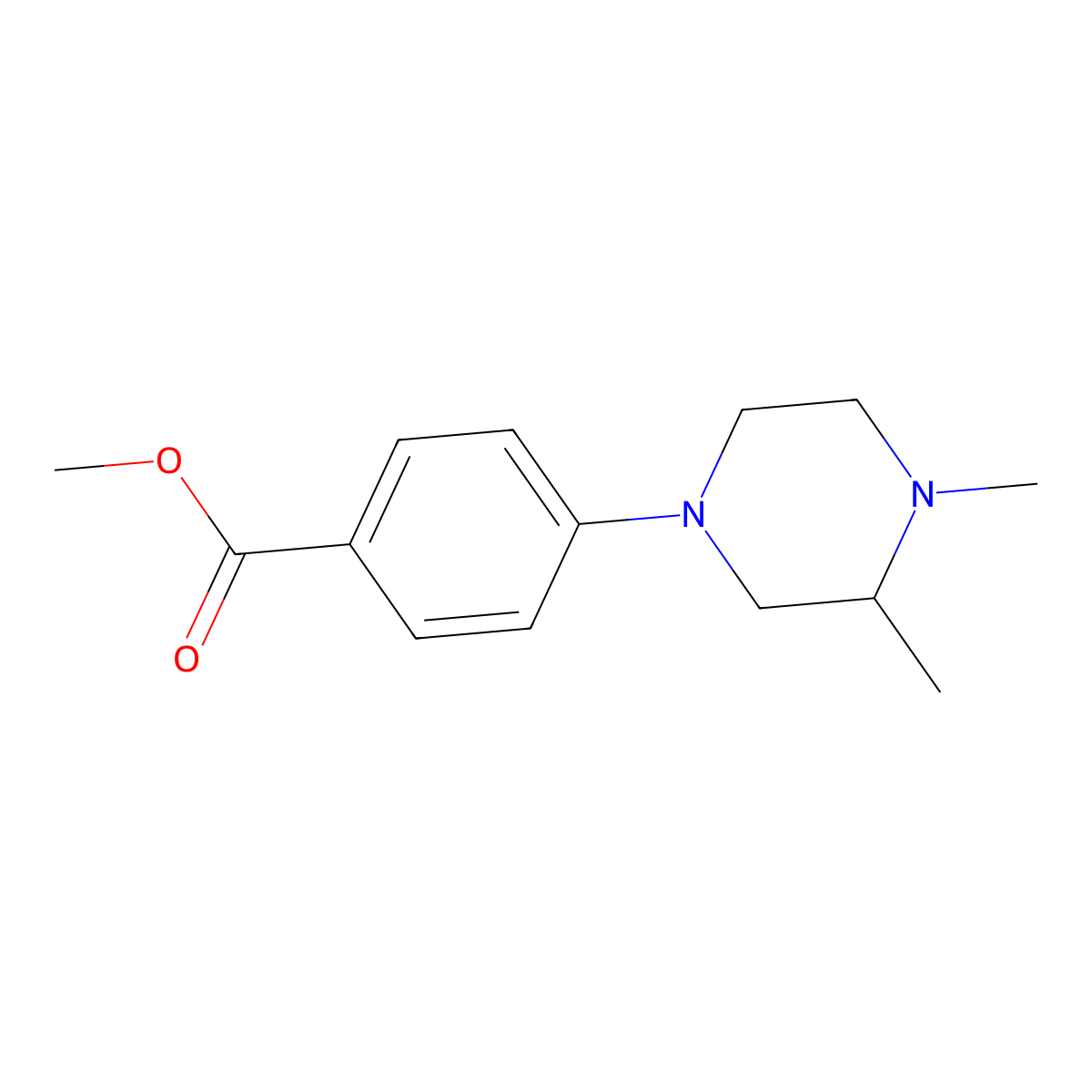 (R)-Methyl 4-(3,4-dimethylpiperazin-1-yl)benzoate molecular structure, CAS 1201670-91-8