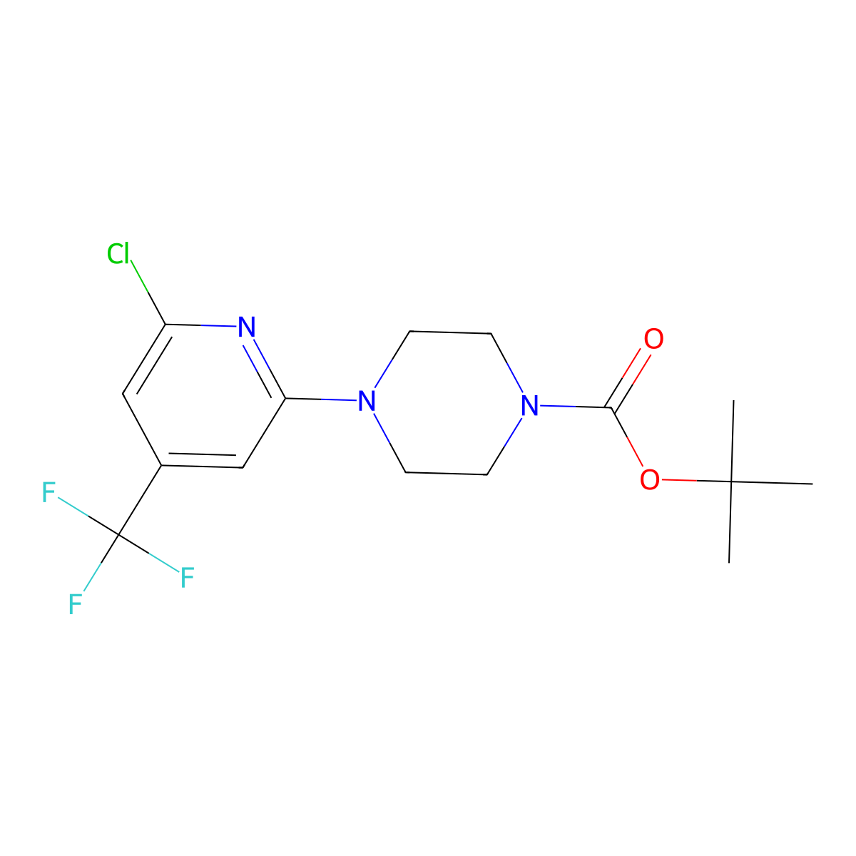 tert-Butyl 4-(6-chloro-4-(trifluoromethyl)pyridin-2-yl)piperazine-1-carboxylate molecular structure, CAS 1201675-03-7