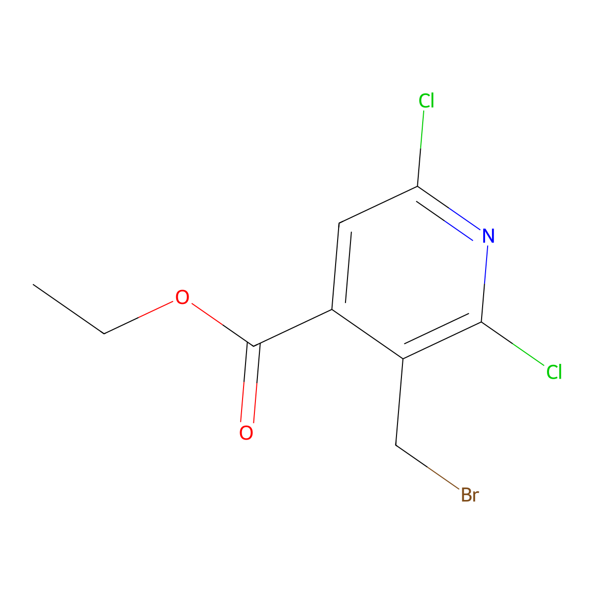 Ethyl 3-(bromomethyl)-2,6-dichloropyridine-4-carboxylate molecular structure, CAS 1201676-02-9