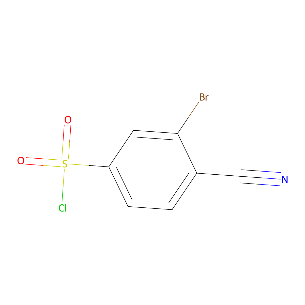 3-Bromo-4-cyanobenzene-1-sulfonyl chloride molecular structure, CAS 1201684-65-2