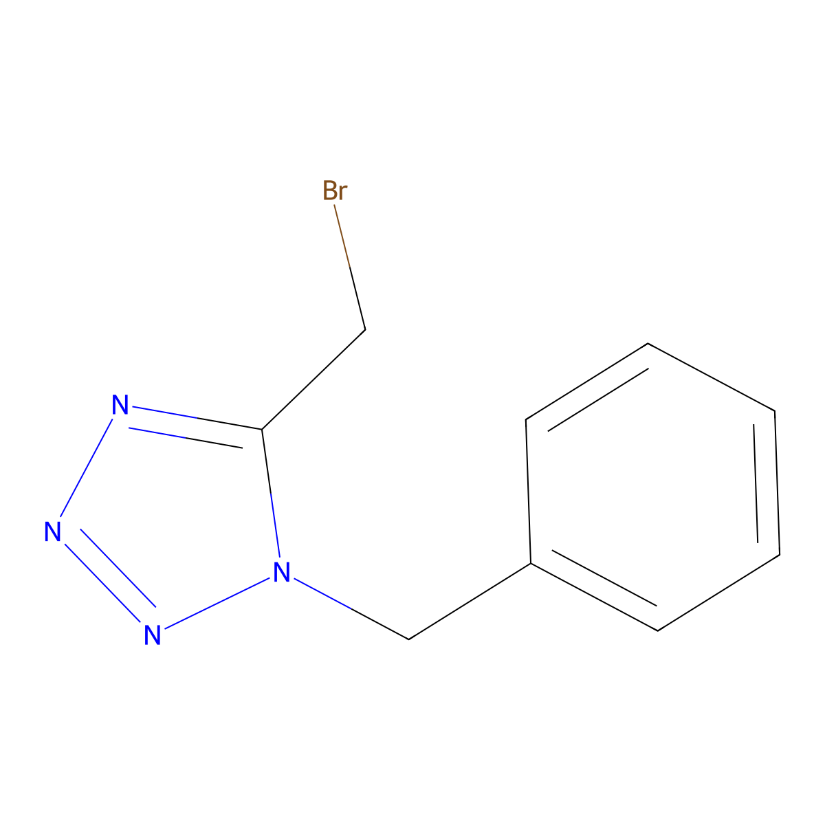 1-benzyl-5-(bromomethyl)-1H-1,2,3,4-tetrazole molecular structure, CAS 1201685-29-1