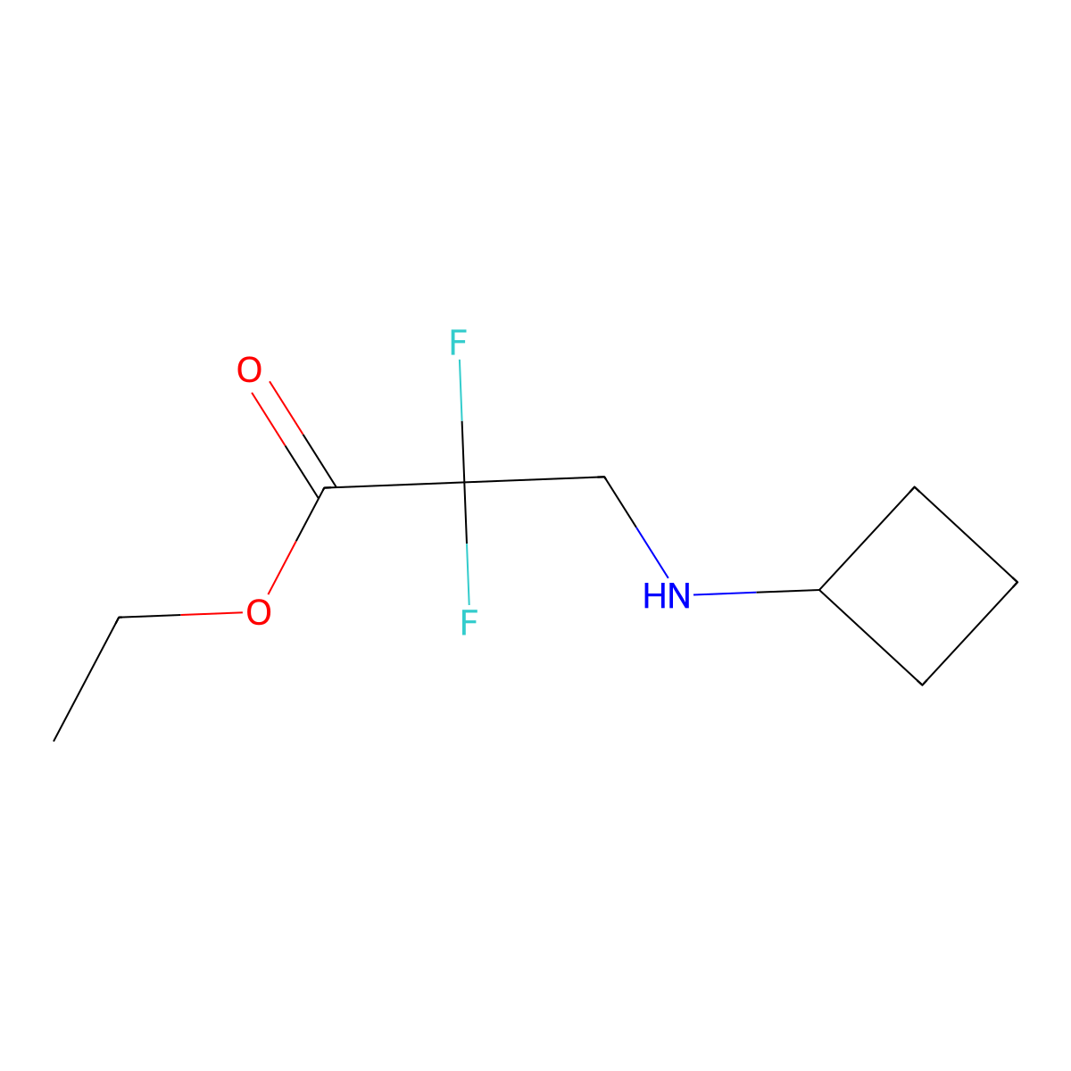 3-Cyclobutylamino-2,2-difluoropropionic acid ethyl ester molecular structure, CAS 1201693-95-9