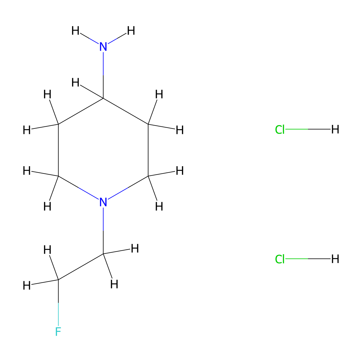 1-(2-Fluoroethyl)piperidin-4-amine dihydrochloride molecular structure, CAS 1201694-15-6