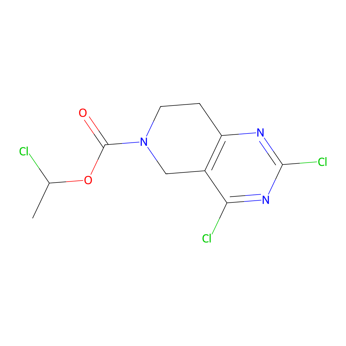 1-Chloroethyl 2,4-dichloro-7,8-dihydropyrido[4,3-d]pyrimidine-6(5H)-carboxylate molecular structure, CAS 1201781-22-7