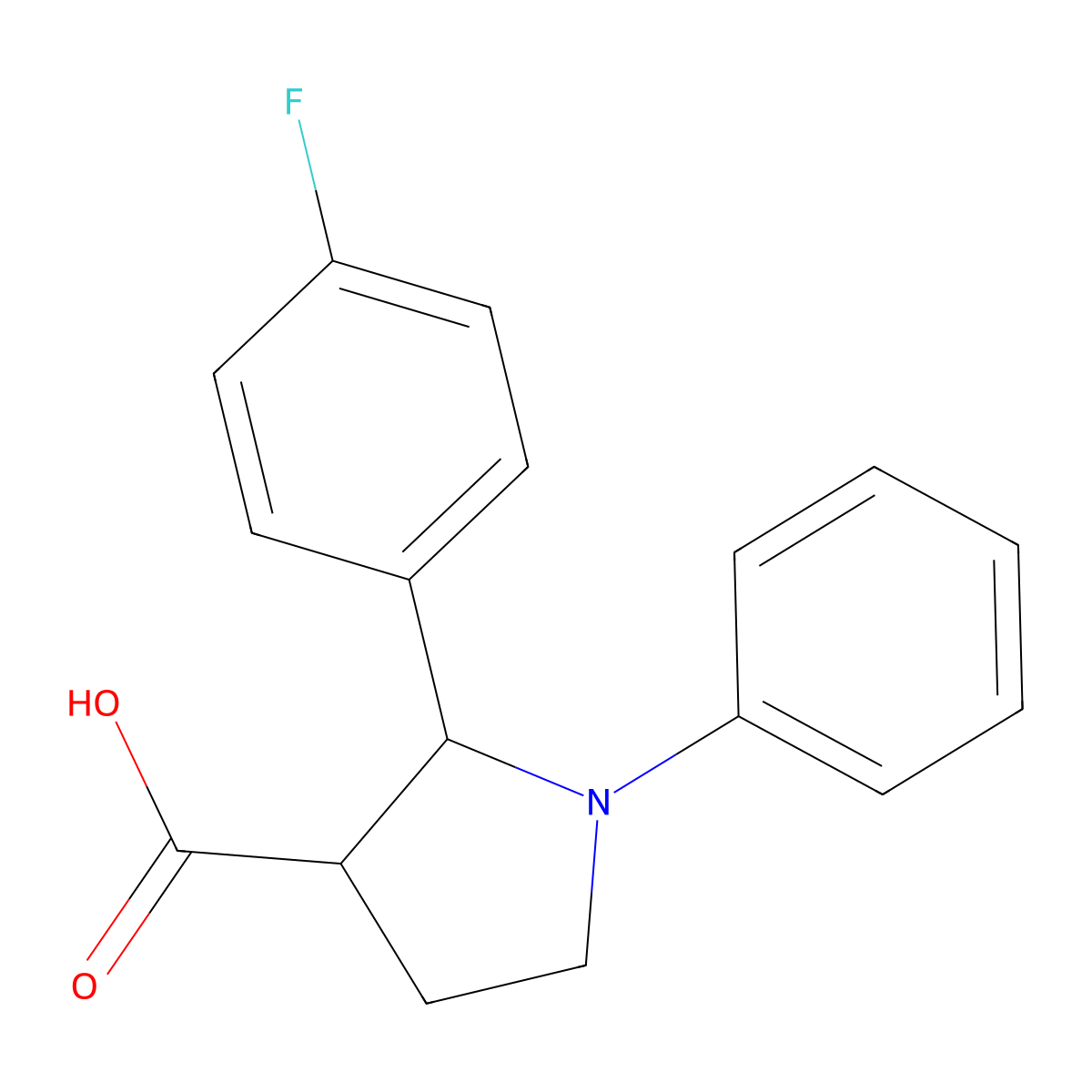 2-(4-Fluorophenyl)-1-phenylpyrrolidine-3-carboxylic acid molecular structure, CAS 1201784-77-1