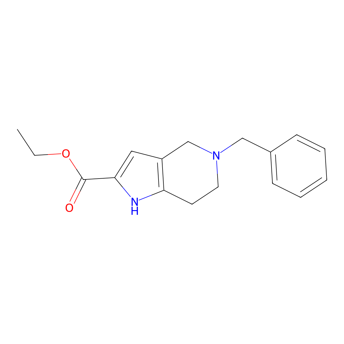 ethyl 5-benzyl-4,5,6,7-tetrahydro-1H-pyrrolo[3,2-c]pyridine-2-carboxylate molecular structure, CAS 1201784-83-9