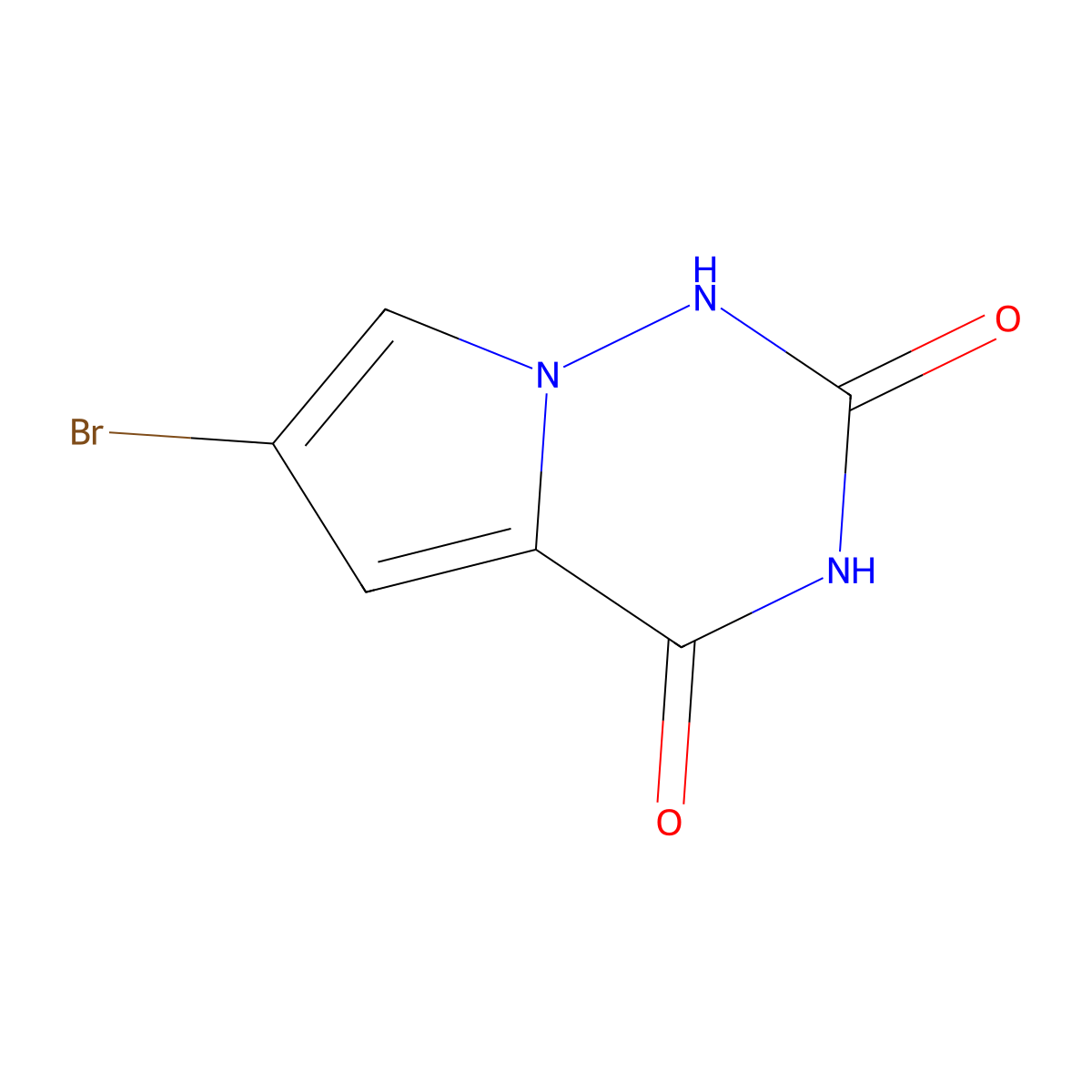 6-bromo-1H,2H,3H,4H-pyrrolo[2,1-f][1,2,4]triazine-2,4-dione molecular structure, CAS 1201784-90-8