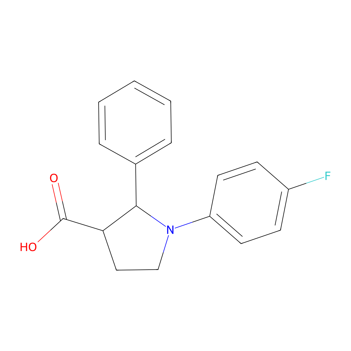 1-(4-Fluorophenyl)-2-phenylpyrrolidine-3-carboxylic acid molecular structure, CAS 1201784-91-9