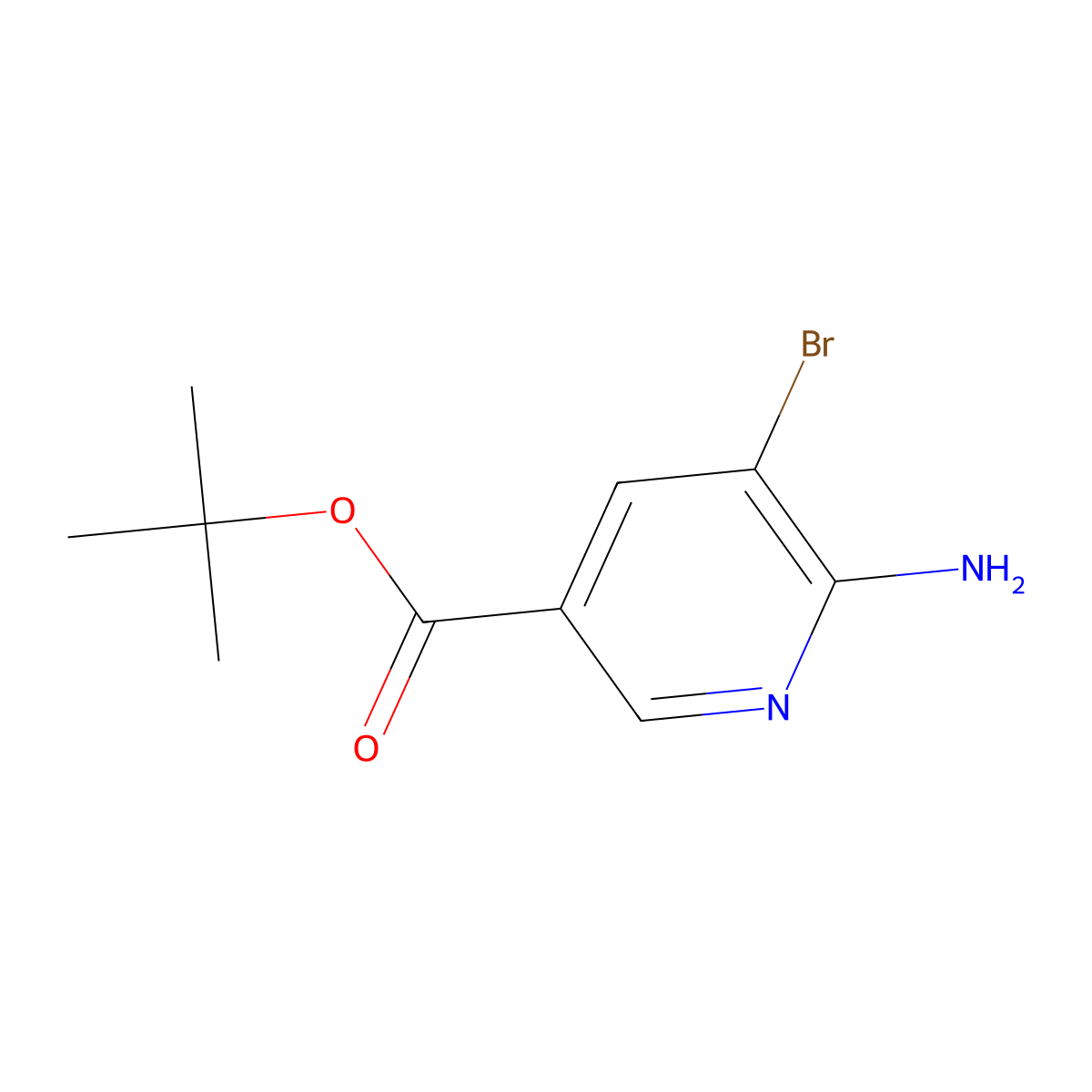 Tert-butyl 6-amino-5-bromonicotinate molecular structure, CAS 1201786-72-2