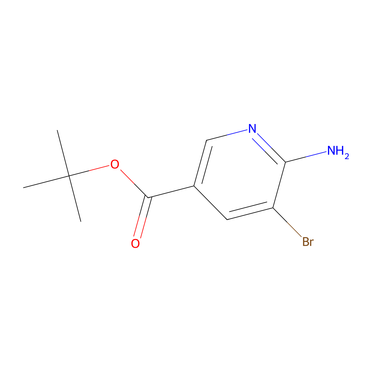Tert-butyl 6-amino-5-bromonicotinate molecular structure, CAS 1201786-72-2