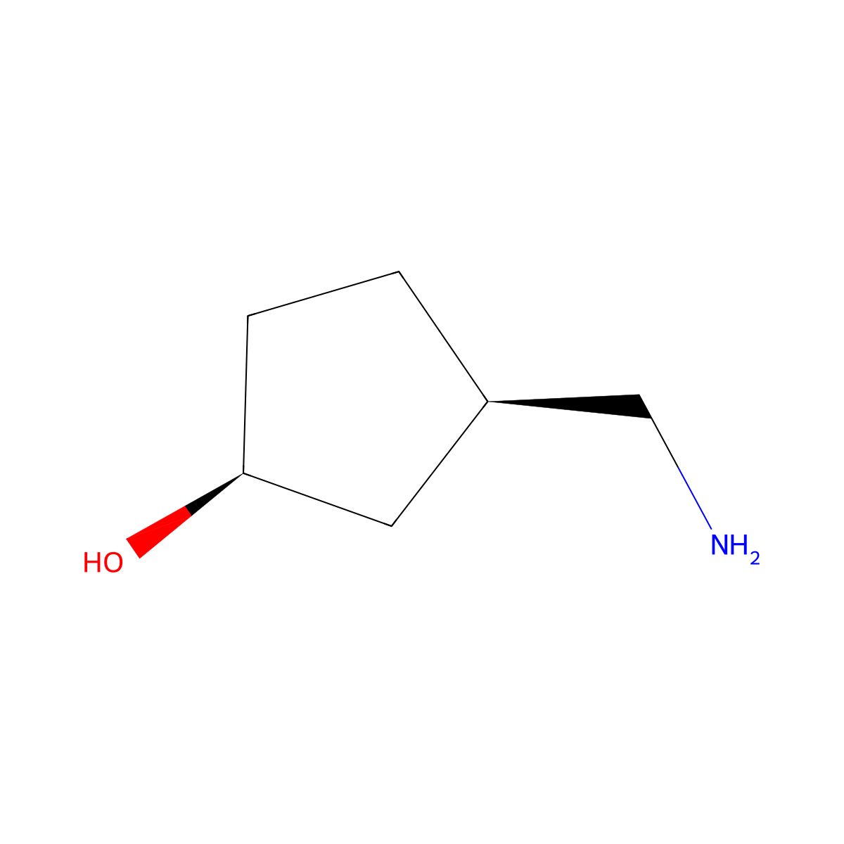 (1S,3R)-3-(aminomethyl)cyclopentan-1-ol molecular structure, CAS 1201787-06-5