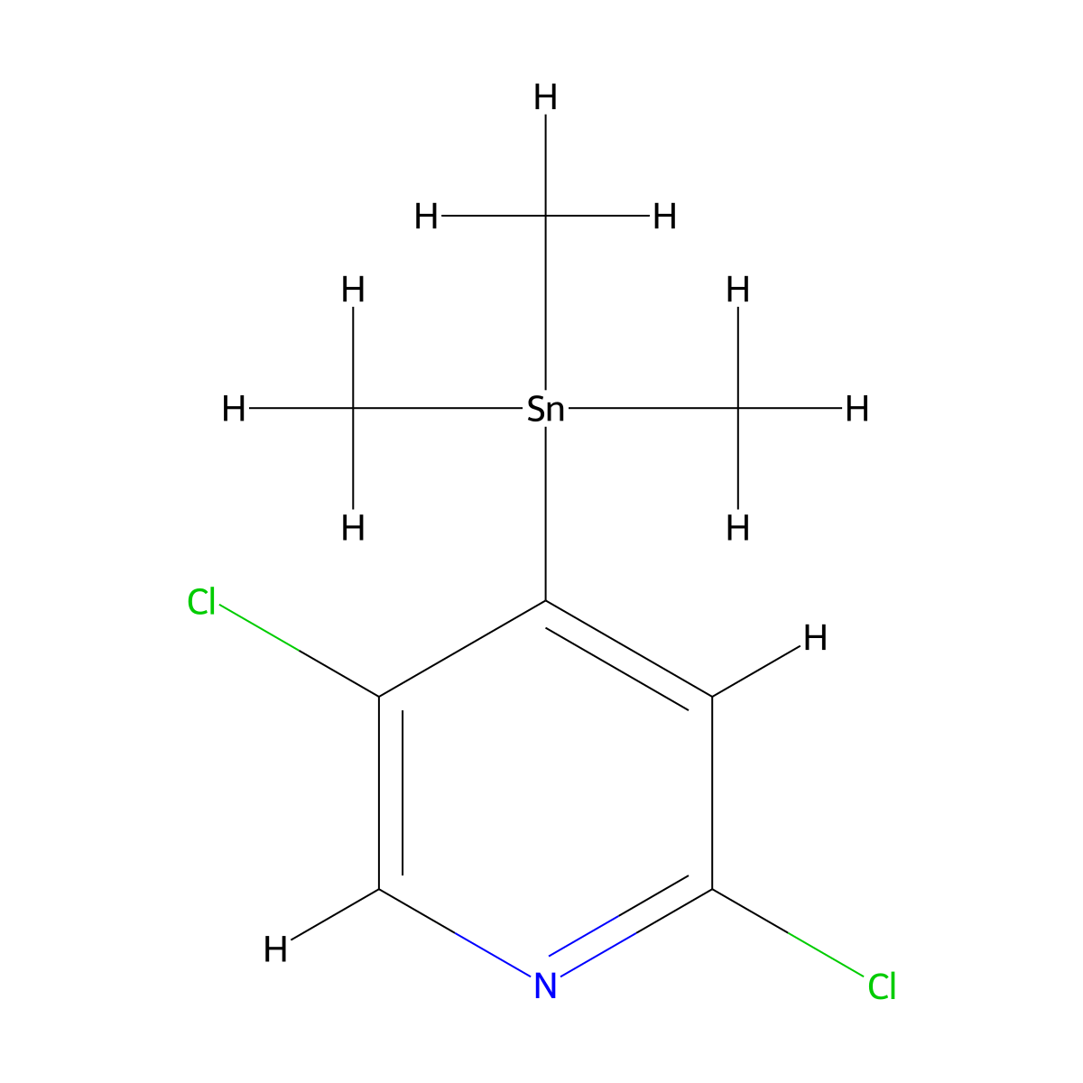 2,5-Dichloro-4-(trimethylstannyl)pyridine molecular structure, CAS 1201787-84-9