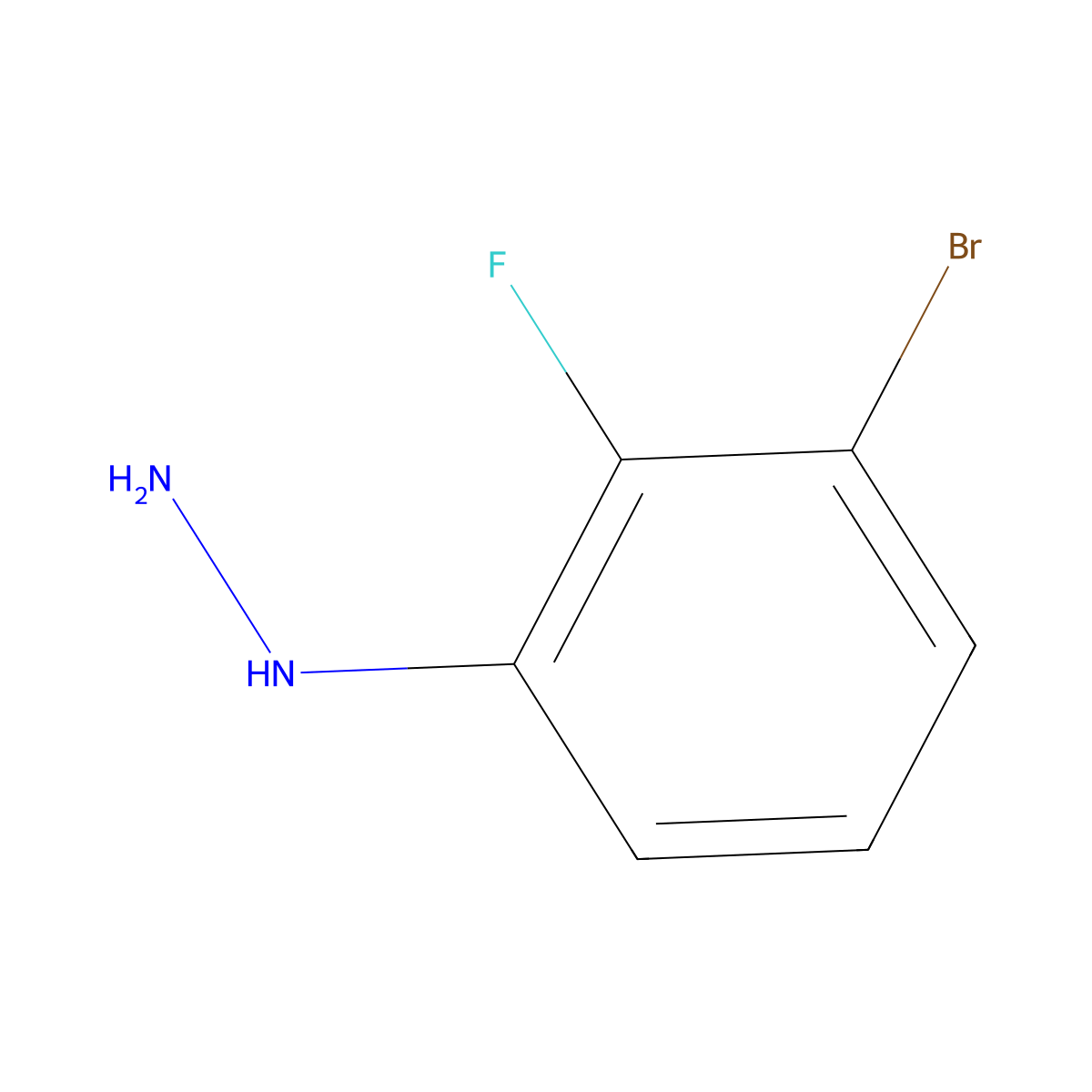 (3-Bromo-2-fluorophenyl)hydrazine molecular structure, CAS 1201788-34-2