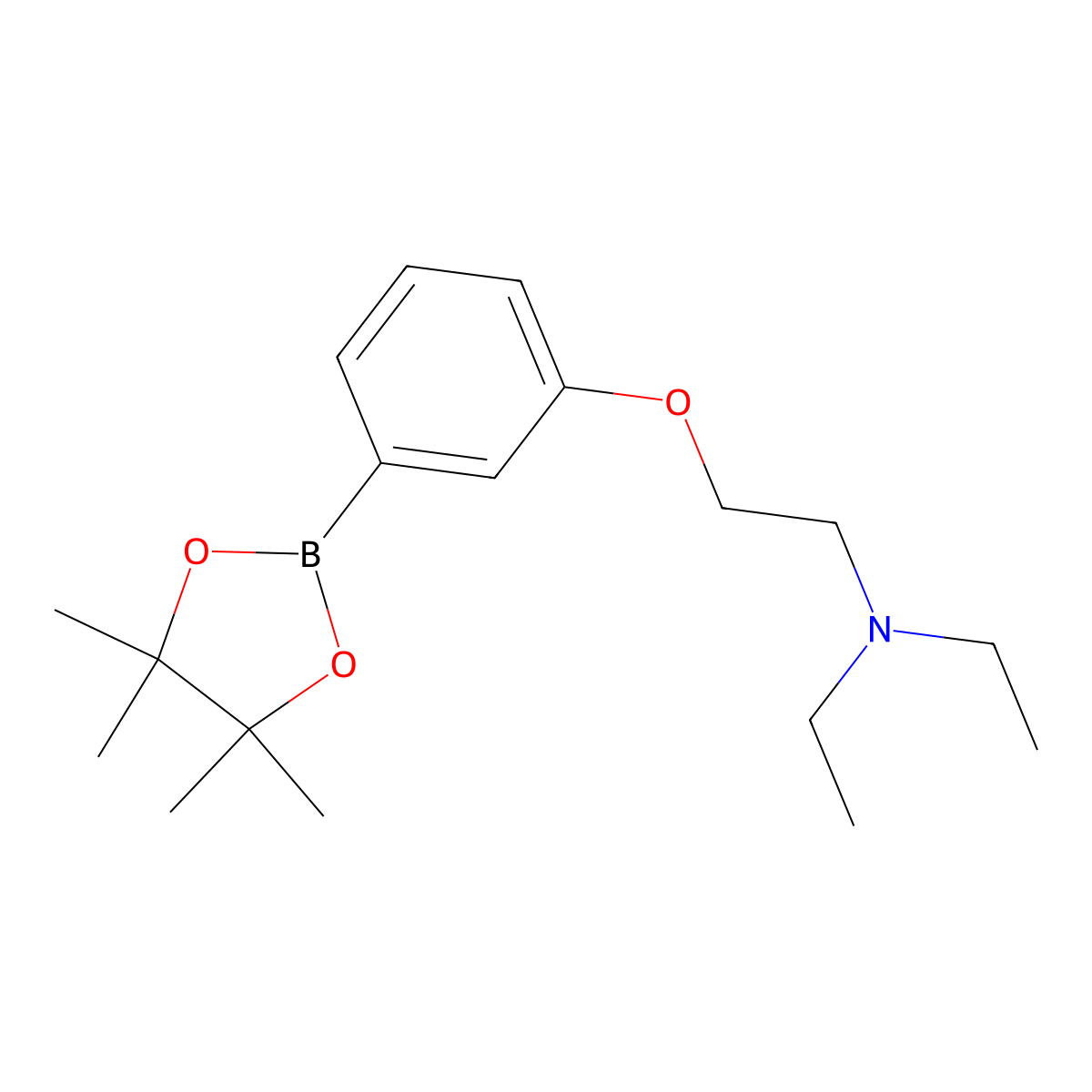 Diethyl({2-[3-(tetramethyl-1,3,2-dioxaborolan-2-yl)phenoxy]ethyl})amine molecular structure, CAS 1201790-17-1