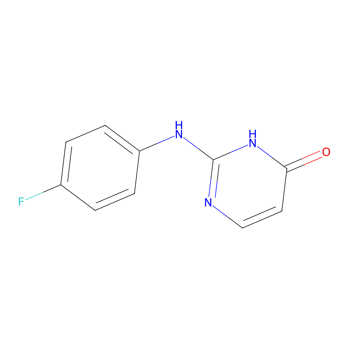 2-(4-fluoroanilino)-1H-pyrimidin-6-one molecular structure, CAS 1201791-24-3