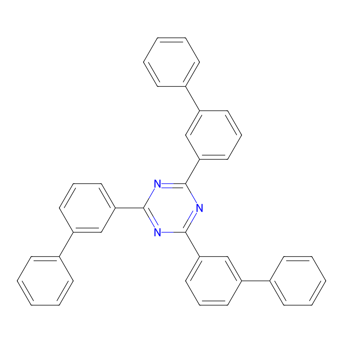 2,4,6-Tris(biphenyl-3-yl)-1,3,5-triazine molecular structure, CAS 1201800-83-0