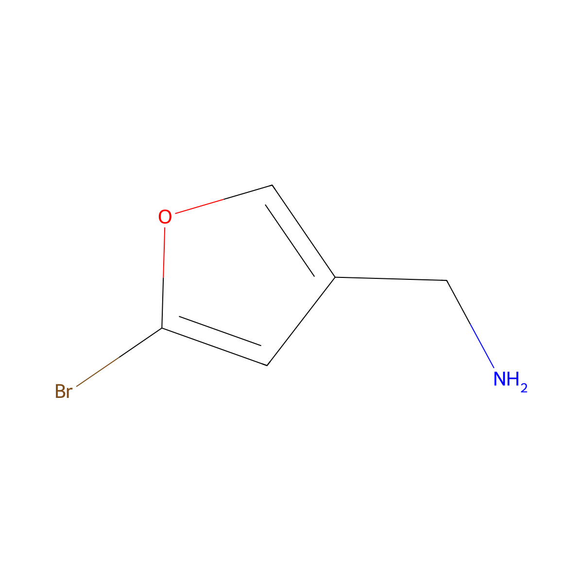 (5-Bromofuran-3-yl)methanamine molecular structure, CAS 1201809-75-7