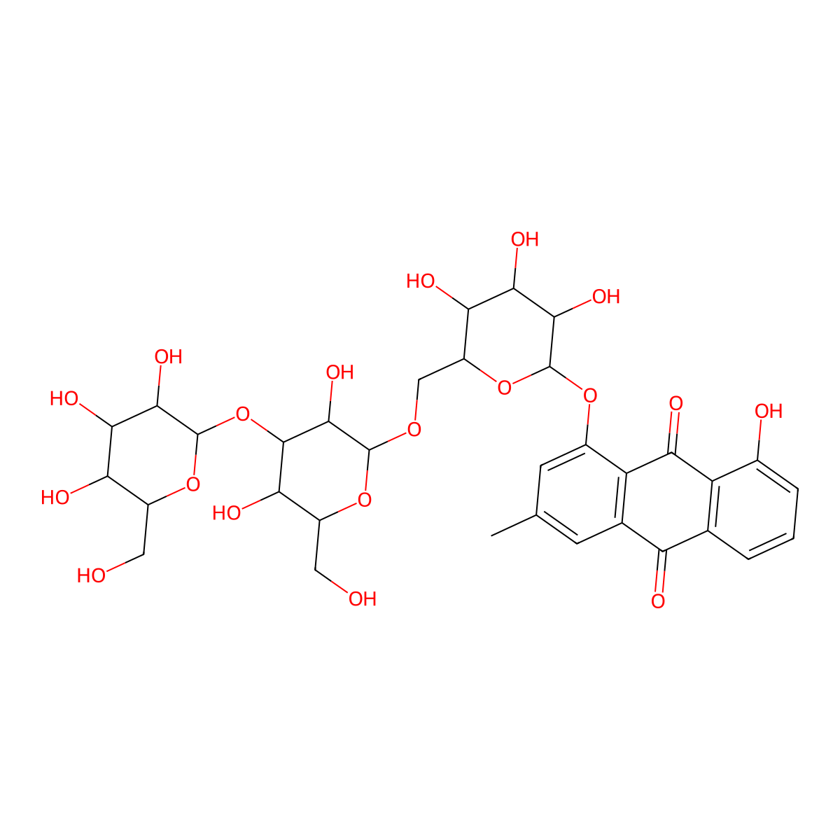 Chrysophanol triglucoside molecular structure, CAS 120181-07-9