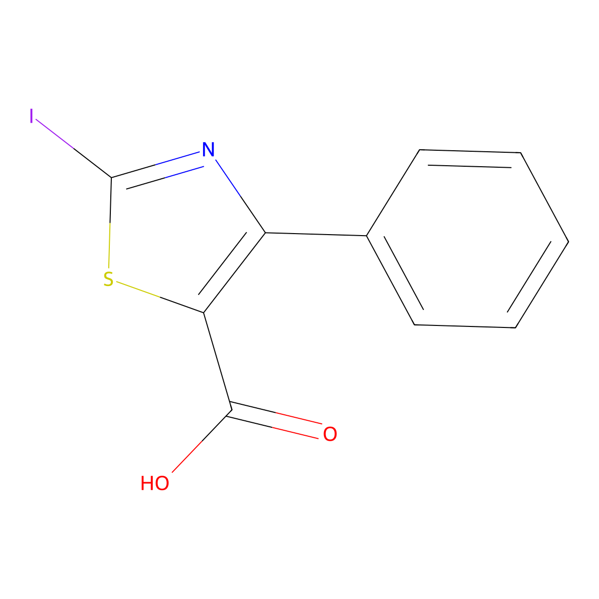 2-Iodo-4-phenylthiazole-5-carboxylic acid molecular structure, CAS 1201811-11-1
