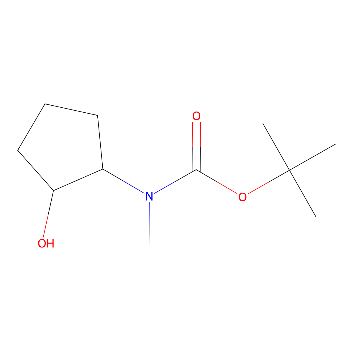 rac-tert-butyl N-[(1R,2R)-2-hydroxycyclopentyl]-N-methylcarbamate molecular structure, CAS 1201823-53-1
