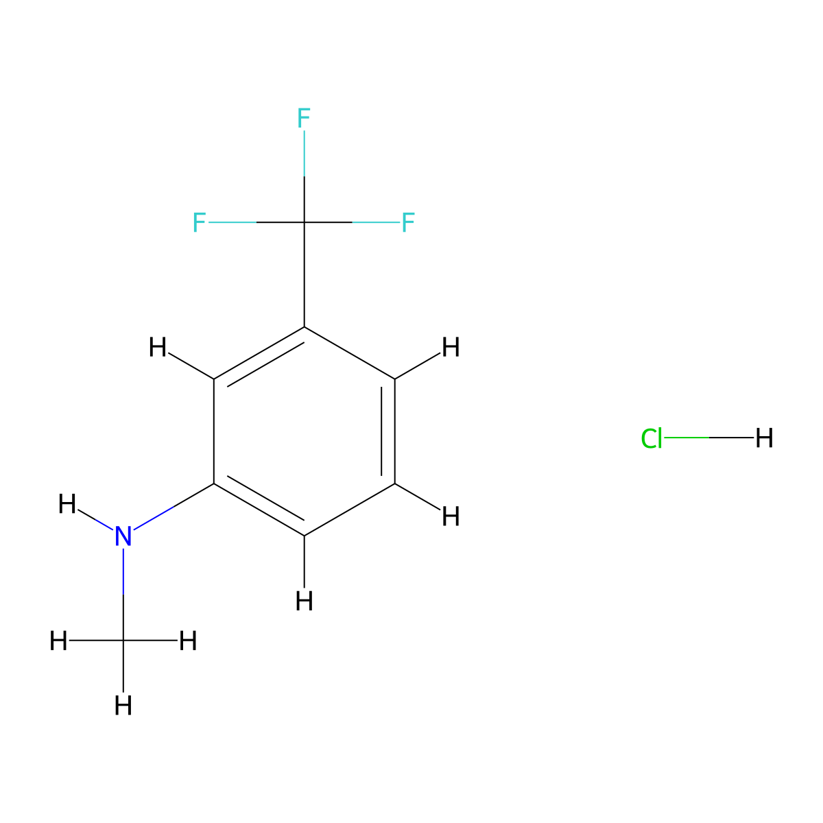 N-Methyl-3-(trifluoromethyl)aniline HCl molecular structure, CAS 1201824-13-6