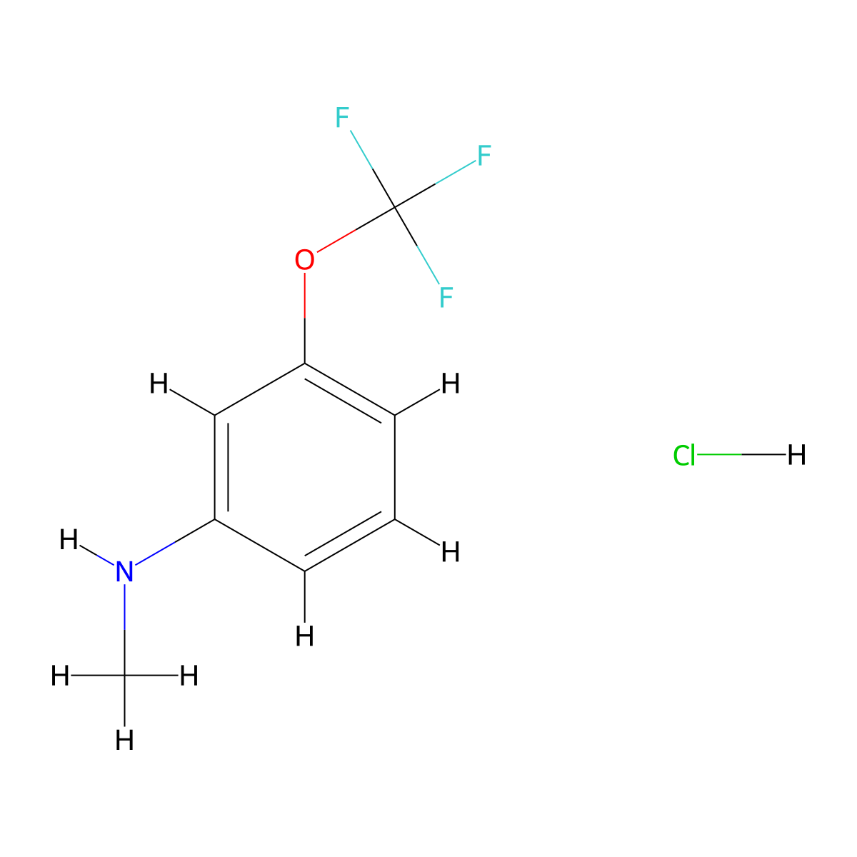 N-methyl-3-(trifluoromethoxy)aniline hydrochloride molecular structure, CAS 1201824-14-7