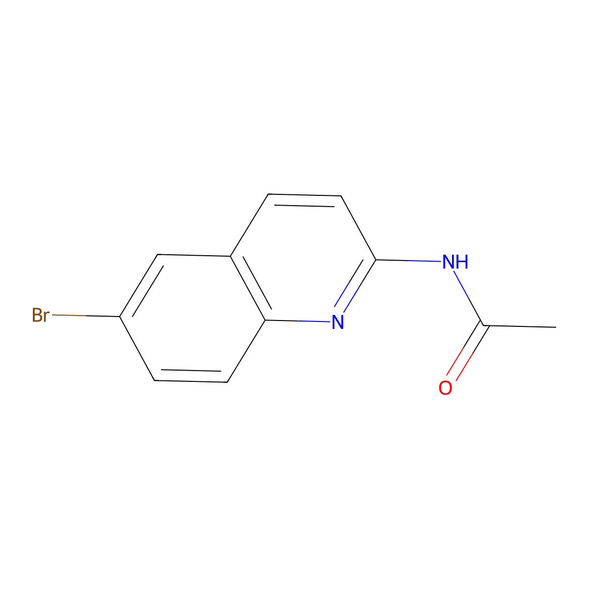 N-(6-bromoquinolin-2-yl)acetamide molecular structure, CAS 1201845-09-1