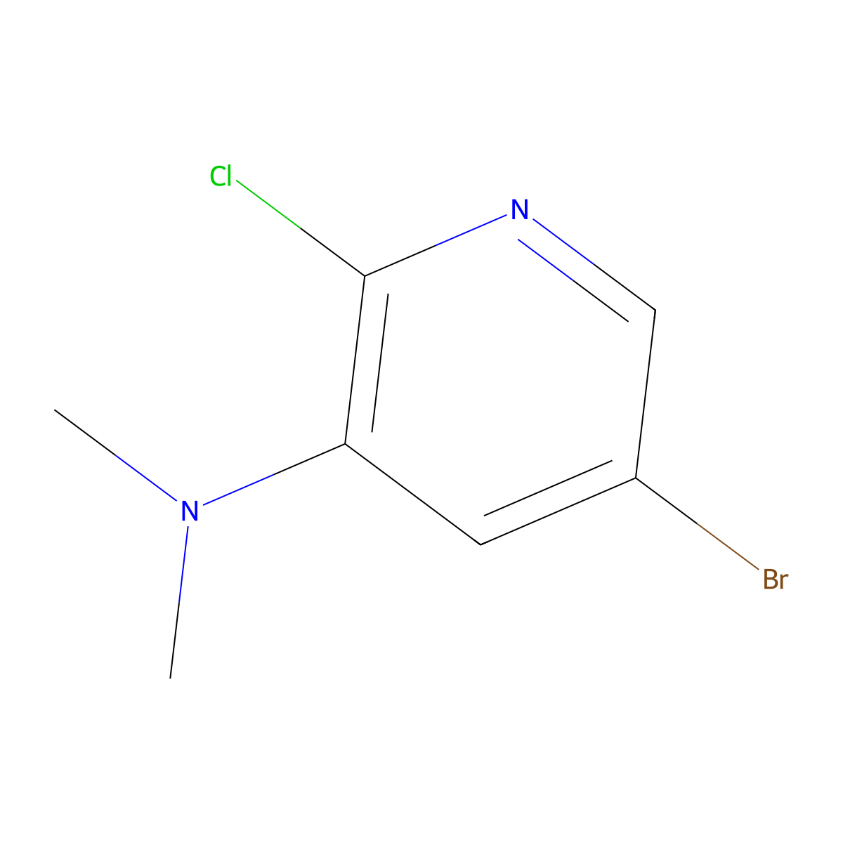 5-bromo-2-chloro-N,N-dimethylpyridin-3-amine molecular structure, CAS 1201845-58-0